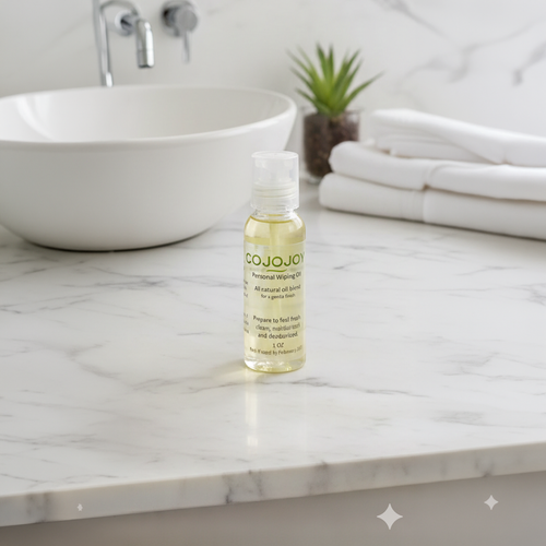 CoJoJoy 1oz Pocket Companion | Premium Toilet Paper Oil & Flushable Wipe Alternative